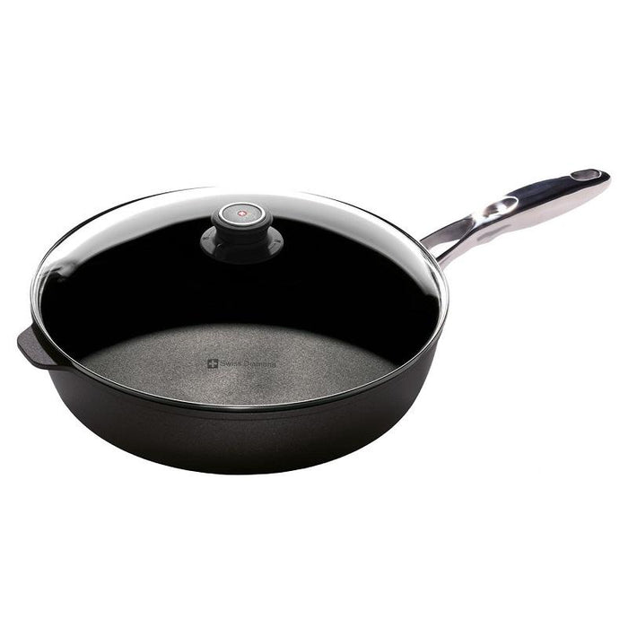 Swiss Diamond XD 5.8 qt Nonstick Saute Pan with Stainless Steel Handle & Glass Lid