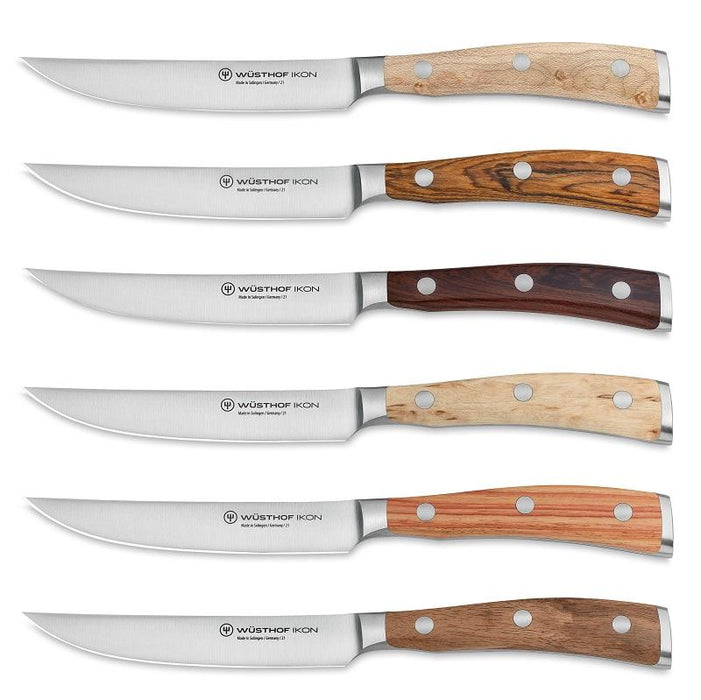 Wusthof Limited Edition IKON 6-Pc Steak Knife Set w/ Leather Roll