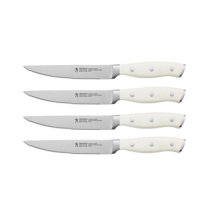 Zwilling 4-Piece Accent Forged Steak Knife Set White